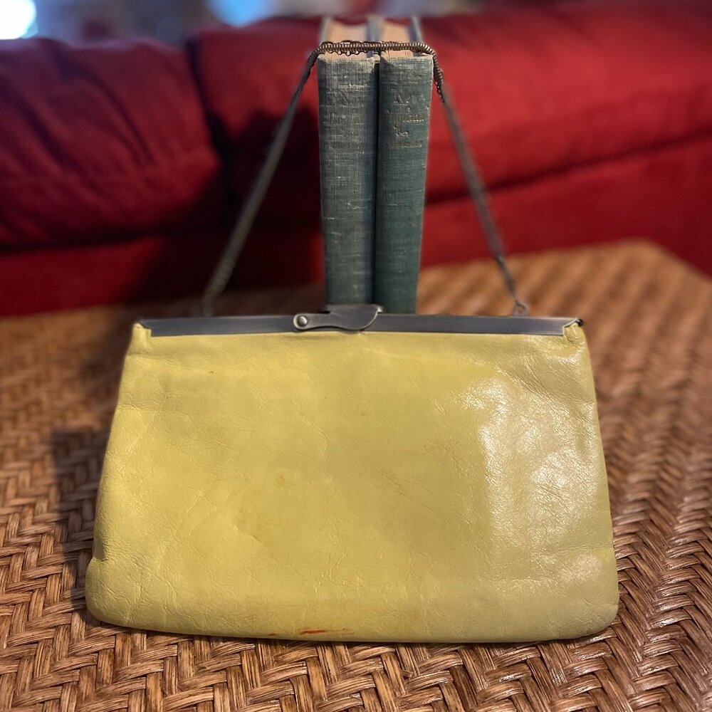 Vintage HOBO International Yellow Leather Clutch - Picture 7 of 7